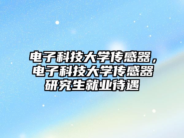 電子科技大學(xué)傳感器，電子科技大學(xué)傳感器研究生就業(yè)待遇