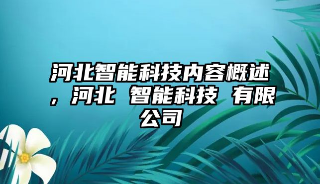 河北智能科技內(nèi)容概述，河北 智能科技 有限公司