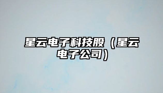 星云電子科技股（星云電子公司）