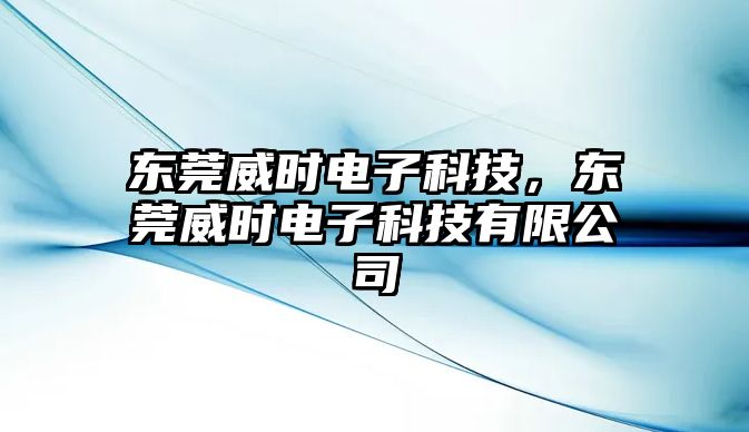 東莞威時(shí)電子科技，東莞威時(shí)電子科技有限公司