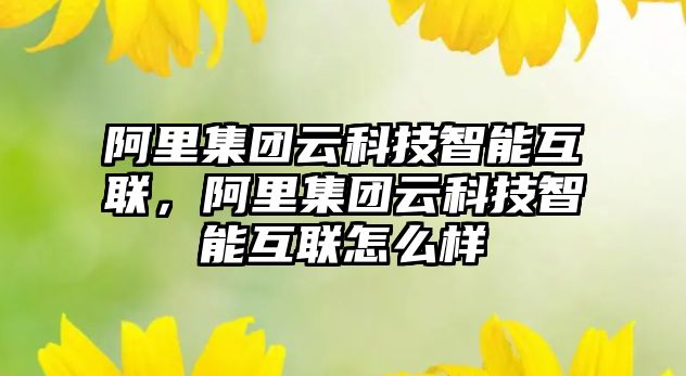 阿里集團云科技智能互聯(lián)，阿里集團云科技智能互聯(lián)怎么樣