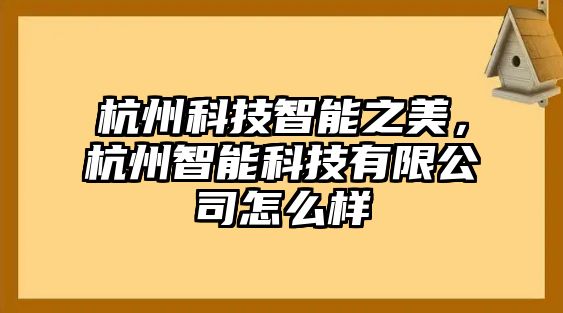 杭州科技智能之美，杭州智能科技有限公司怎么樣