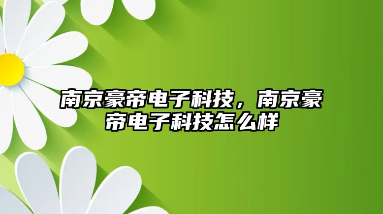 南京豪帝電子科技，南京豪帝電子科技怎么樣