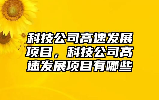 科技公司高速發(fā)展項目，科技公司高速發(fā)展項目有哪些