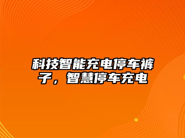 科技智能充電停車褲子，智慧停車充電