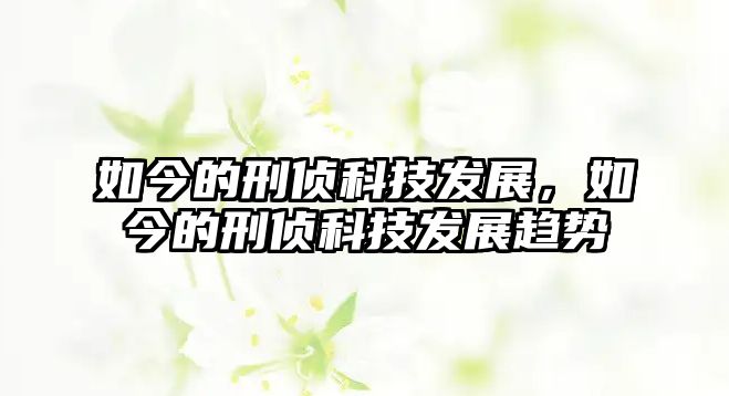 如今的刑偵科技發(fā)展，如今的刑偵科技發(fā)展趨勢