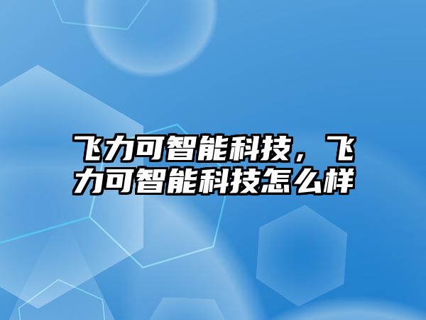 飛力可智能科技，飛力可智能科技怎么樣