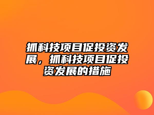 抓科技項目促投資發(fā)展，抓科技項目促投資發(fā)展的措施