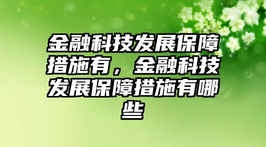 金融科技發(fā)展保障措施有，金融科技發(fā)展保障措施有哪些