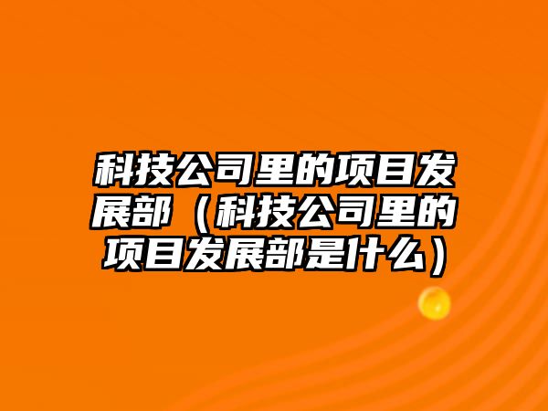 科技公司里的項目發(fā)展部（科技公司里的項目發(fā)展部是什么）