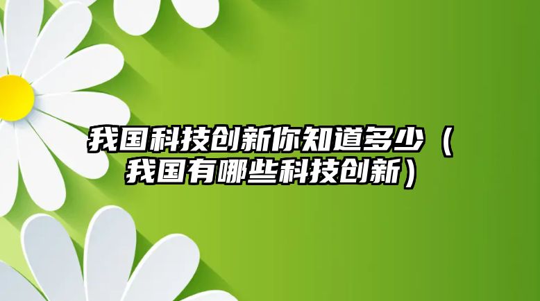 我國科技創(chuàng)新你知道多少（我國有哪些科技創(chuàng)新）