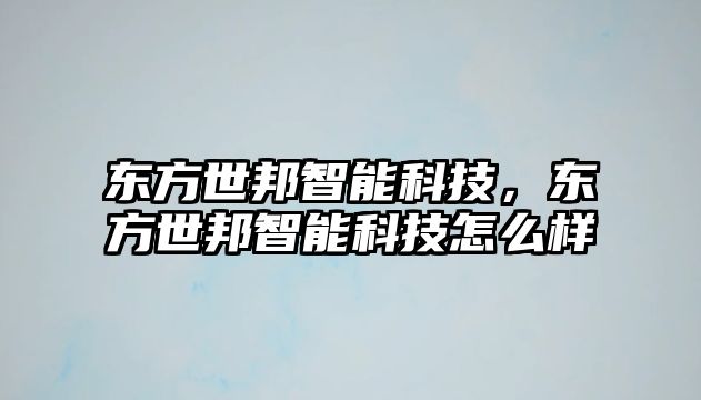 東方世邦智能科技，東方世邦智能科技怎么樣