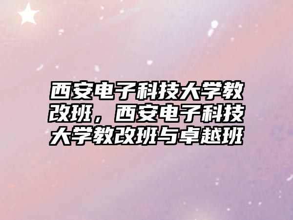 西安電子科技大學(xué)教改班，西安電子科技大學(xué)教改班與卓越班