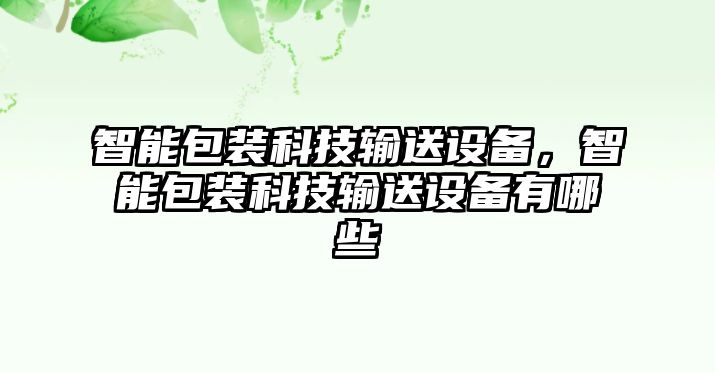 智能包裝科技輸送設(shè)備，智能包裝科技輸送設(shè)備有哪些