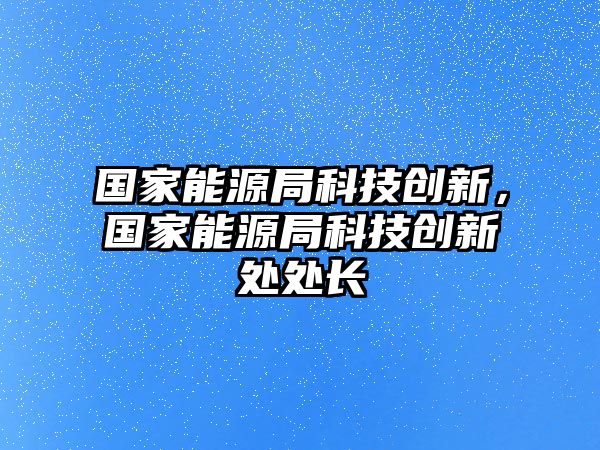 國(guó)家能源局科技創(chuàng)新，國(guó)家能源局科技創(chuàng)新處處長(zhǎng)