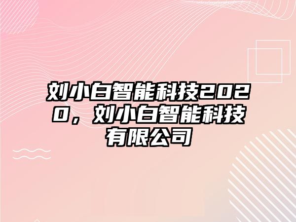 劉小白智能科技2020，劉小白智能科技有限公司