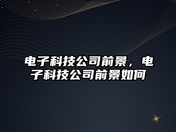 電子科技公司前景，電子科技公司前景如何