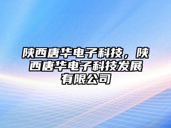 陜西唐華電子科技，陜西唐華電子科技發(fā)展有限公司