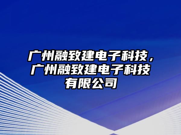 廣州融致建電子科技，廣州融致建電子科技有限公司