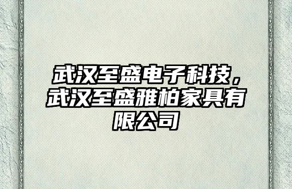 武漢至盛電子科技，武漢至盛雅柏家具有限公司