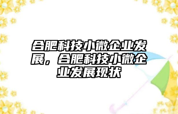 合肥科技小微企業(yè)發(fā)展，合肥科技小微企業(yè)發(fā)展現(xiàn)狀