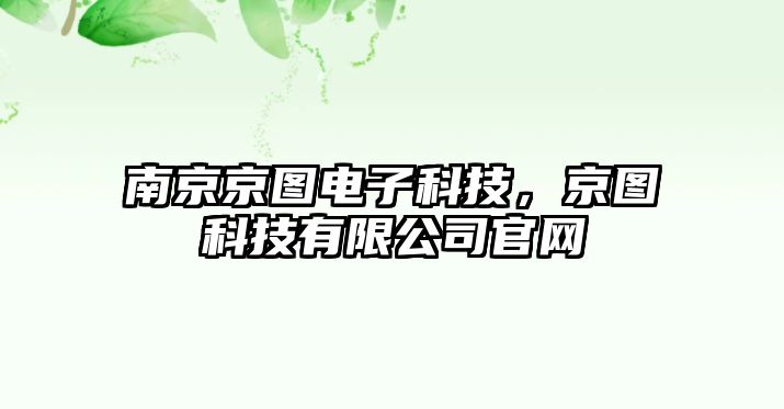 南京京圖電子科技，京圖科技有限公司官網(wǎng)