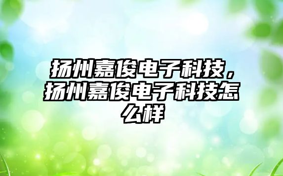 揚(yáng)州嘉俊電子科技，揚(yáng)州嘉俊電子科技怎么樣