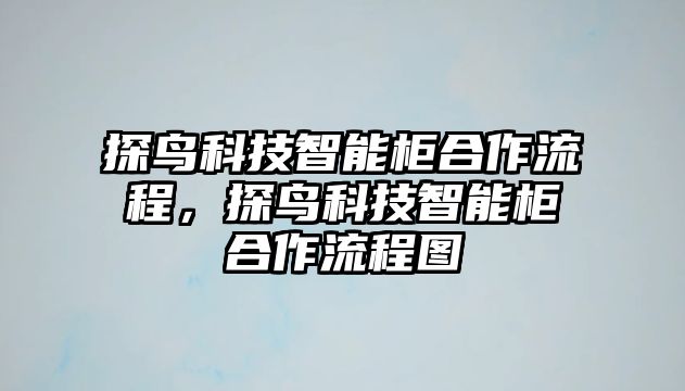 探鳥科技智能柜合作流程，探鳥科技智能柜合作流程圖