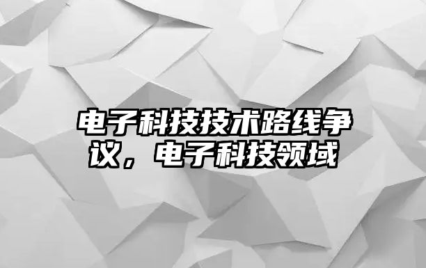 電子科技技術(shù)路線爭(zhēng)議，電子科技領(lǐng)域