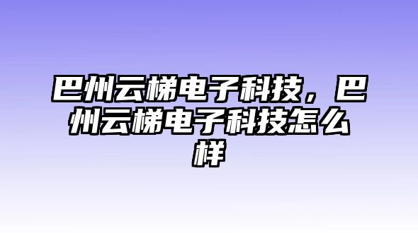 巴州云梯電子科技，巴州云梯電子科技怎么樣