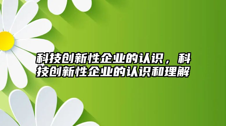 科技創(chuàng)新性企業(yè)的認(rèn)識(shí)，科技創(chuàng)新性企業(yè)的認(rèn)識(shí)和理解