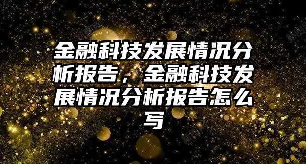 金融科技發(fā)展情況分析報告，金融科技發(fā)展情況分析報告怎么寫