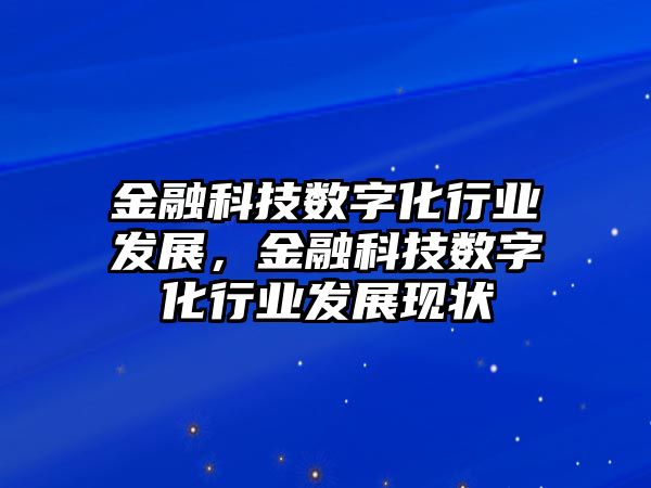 金融科技數(shù)字化行業(yè)發(fā)展，金融科技數(shù)字化行業(yè)發(fā)展現(xiàn)狀