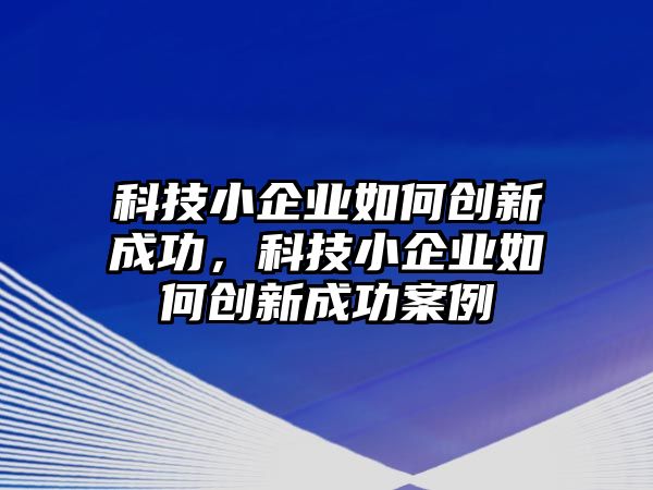 科技小企業(yè)如何創(chuàng)新成功，科技小企業(yè)如何創(chuàng)新成功案例