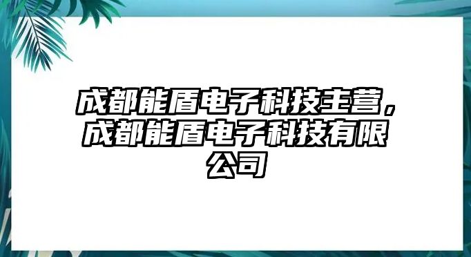 成都能盾電子科技主營，成都能盾電子科技有限公司