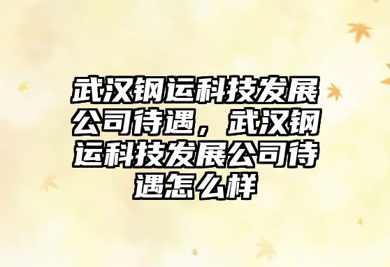 武漢鋼運(yùn)科技發(fā)展公司待遇，武漢鋼運(yùn)科技發(fā)展公司待遇怎么樣