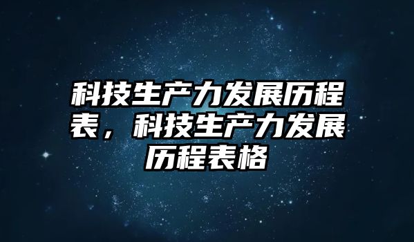 科技生產(chǎn)力發(fā)展歷程表，科技生產(chǎn)力發(fā)展歷程表格