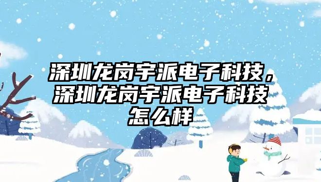 深圳龍崗宇派電子科技，深圳龍崗宇派電子科技怎么樣