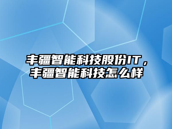 豐疆智能科技股份IT，豐疆智能科技怎么樣