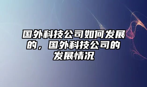 國外科技公司如何發(fā)展的，國外科技公司的發(fā)展情況