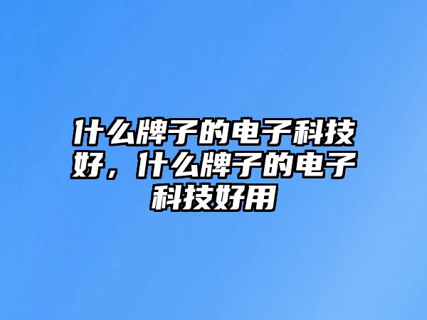 什么牌子的電子科技好，什么牌子的電子科技好用