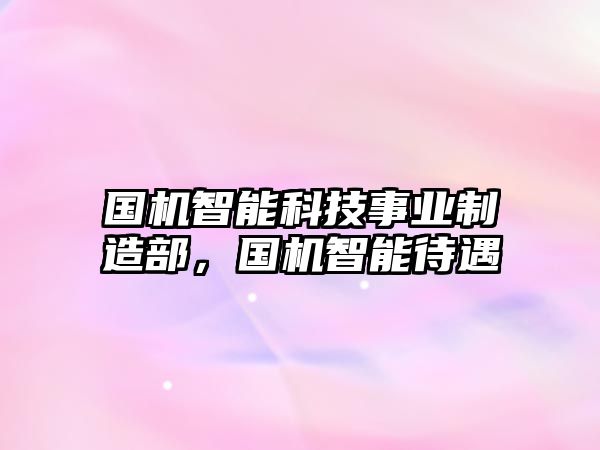 國(guó)機(jī)智能科技事業(yè)制造部，國(guó)機(jī)智能待遇