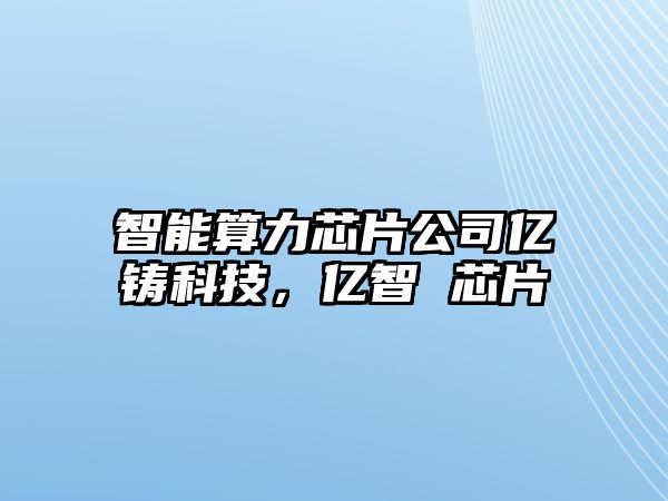 智能算力芯片公司億鑄科技，億智 芯片