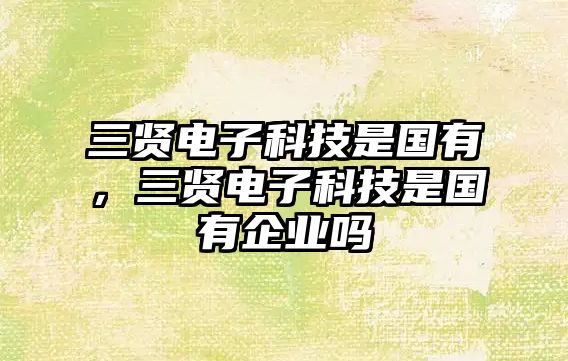 三賢電子科技是國有，三賢電子科技是國有企業(yè)嗎