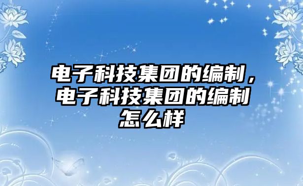 電子科技集團(tuán)的編制，電子科技集團(tuán)的編制怎么樣