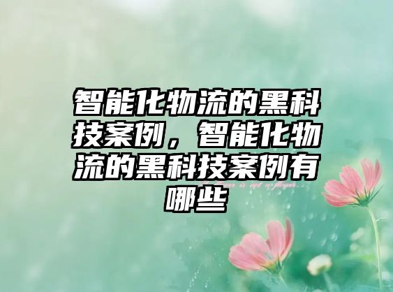 智能化物流的黑科技案例，智能化物流的黑科技案例有哪些