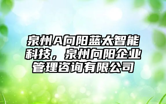 泉州A向陽藍太智能科技，泉州向陽企業(yè)管理咨詢有限公司