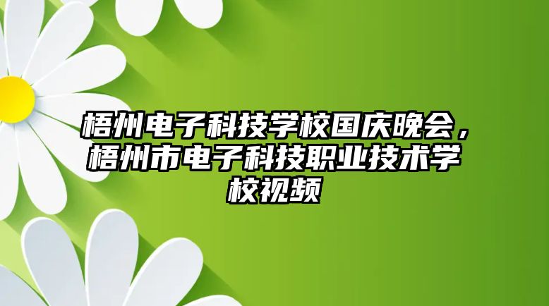 梧州電子科技學(xué)校國慶晚會，梧州市電子科技職業(yè)技術(shù)學(xué)校視頻