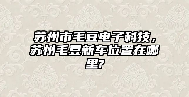 蘇州市毛豆電子科技，蘇州毛豆新車位置在哪里?