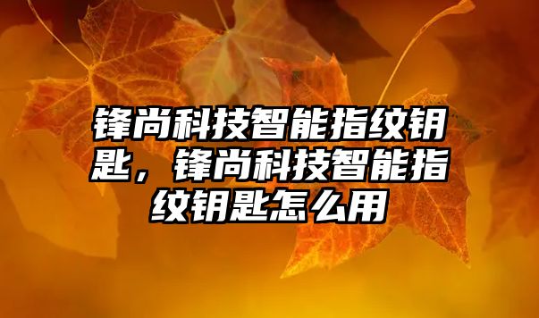 鋒尚科技智能指紋鑰匙，鋒尚科技智能指紋鑰匙怎么用